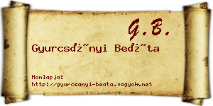 Gyurcsányi Beáta névjegykártya